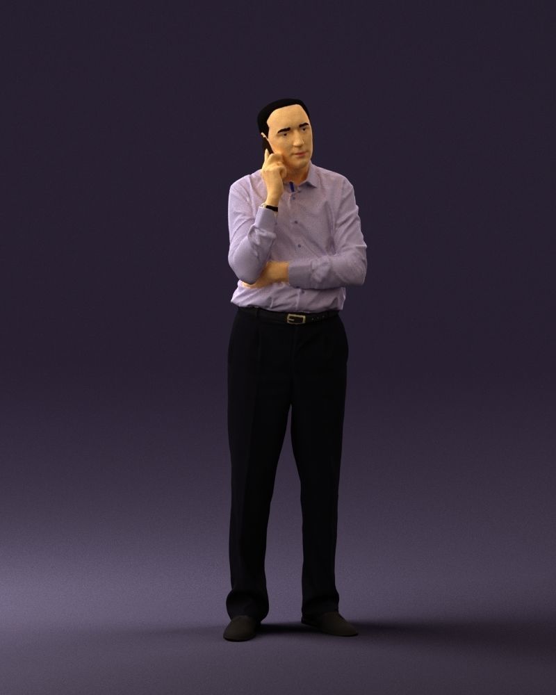 Man in suit pants blue top 0574 3D Print Ready 3D print model_30