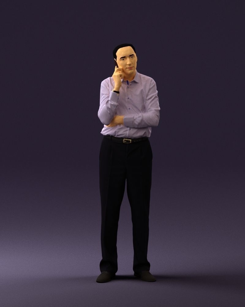 Man in suit pants blue top 0574 3D Print Ready 3D print model_27