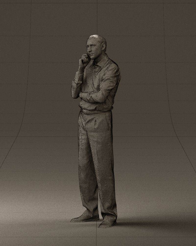 Man in suit pants blue top 0574 3D Print Ready 3D print model_23
