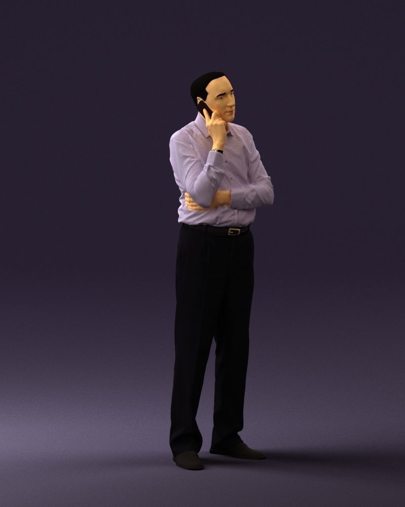 Man in suit pants blue top 0574 3D Print Ready 3D print model_36