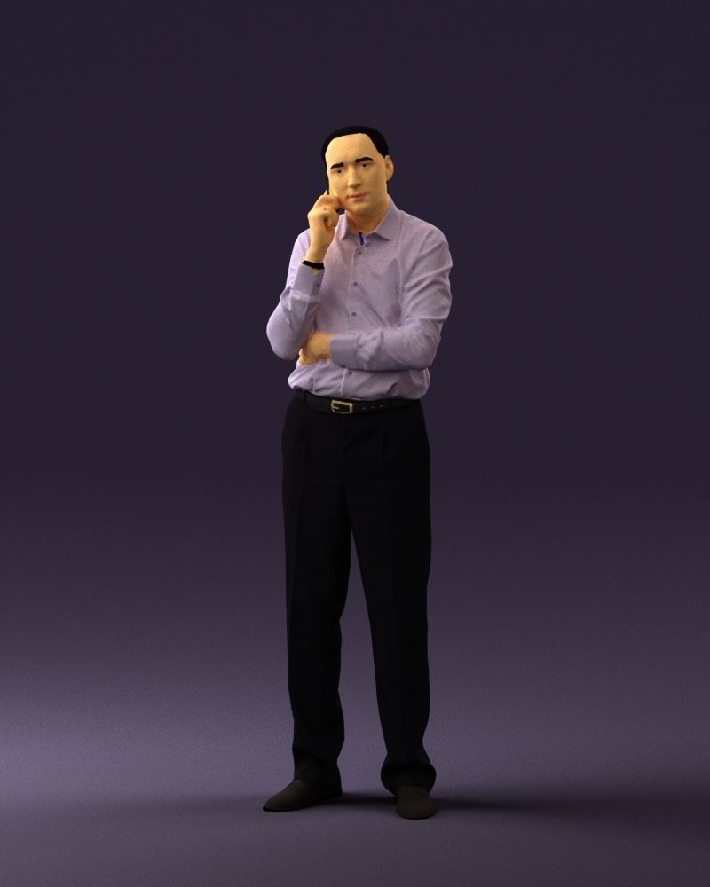 Man in suit pants blue top 0574 3D Print Ready 3D print model_24