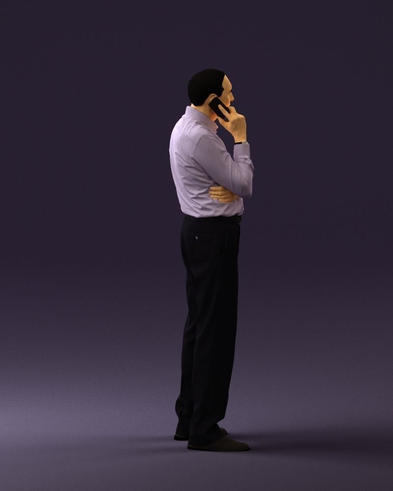 Man in suit pants blue top 0574 3D Print Ready 3D print model_4