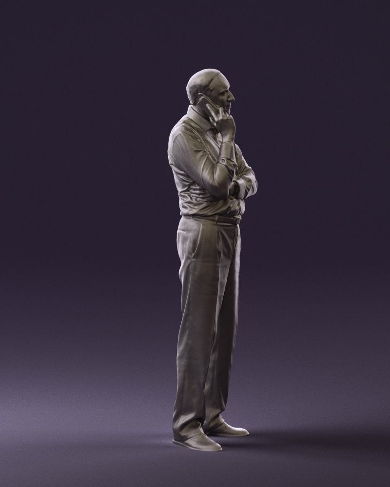 Man in suit pants blue top 0574 3D Print Ready 3D print model_2