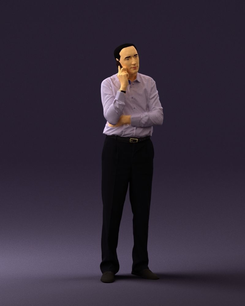 Man in suit pants blue top 0574 3D Print Ready 3D print model_33