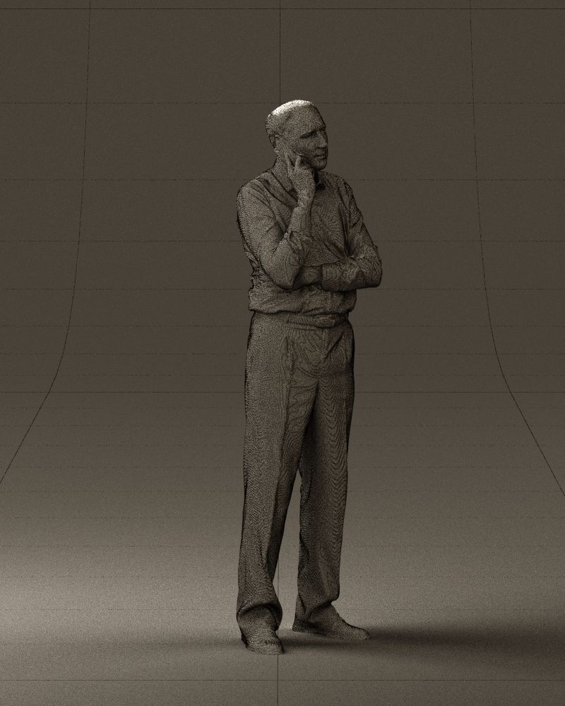 Man in suit pants blue top 0574 3D Print Ready 3D print model_38