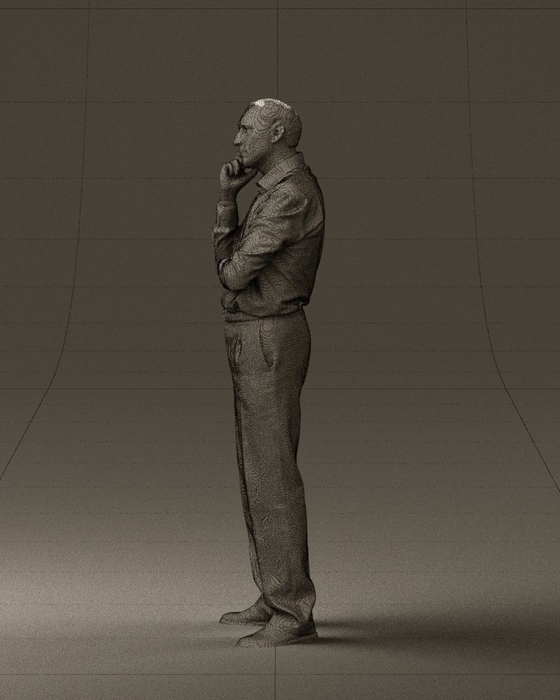 Man in suit pants blue top 0574 3D Print Ready 3D print model_19