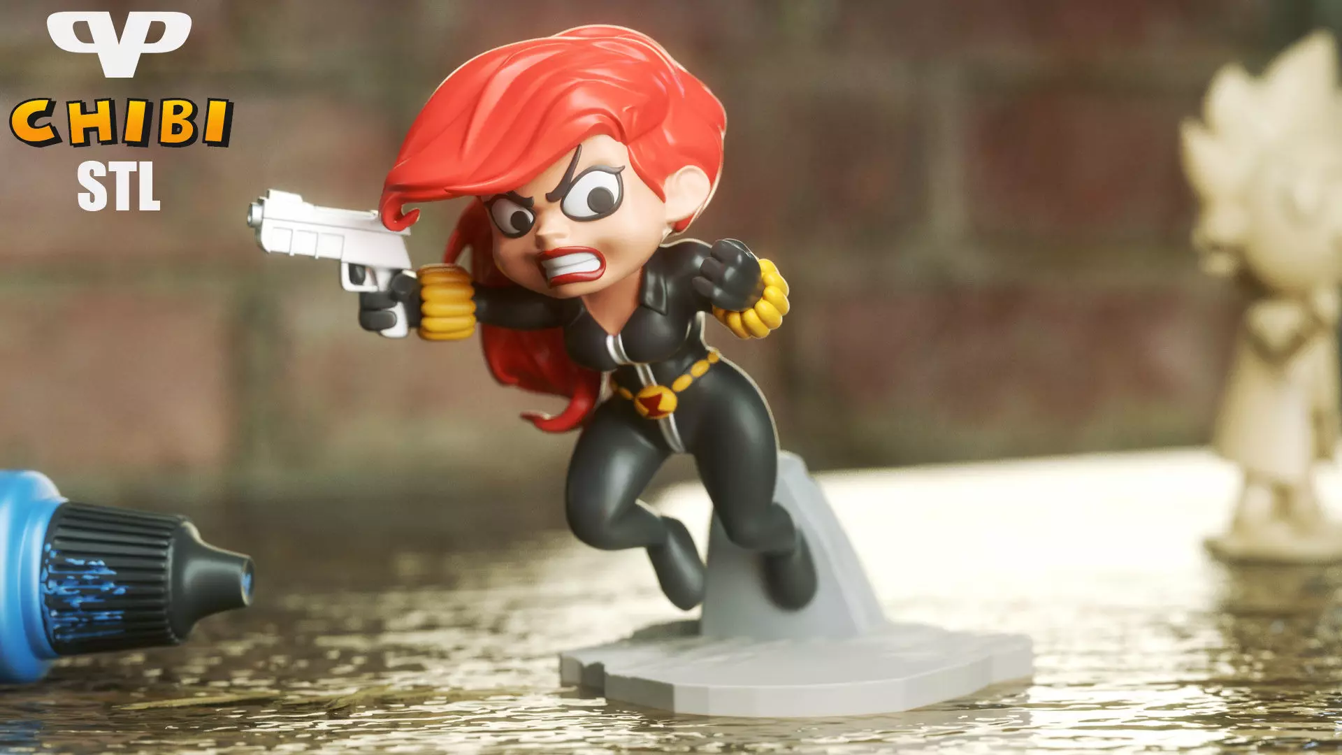 Black Widow Chibi for 3D Printing STL 3D print model_0