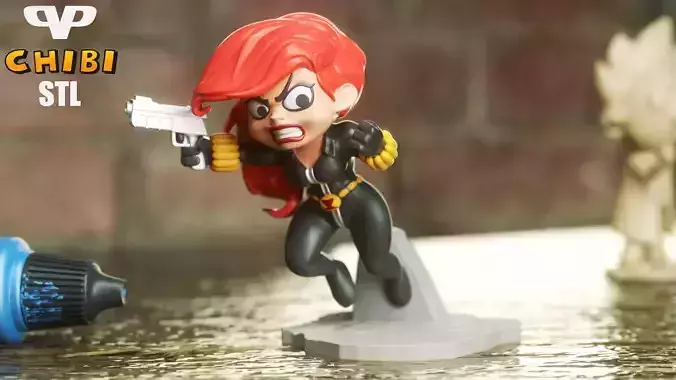 Black Widow Chibi for 3D Printing STL 3D print model