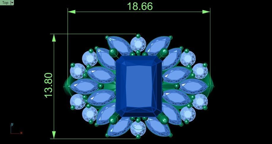 marquise diamond ring 01 3D print model_7