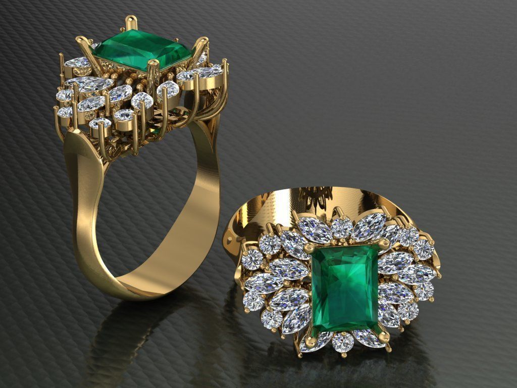 marquise diamond ring 01 3D print model_2