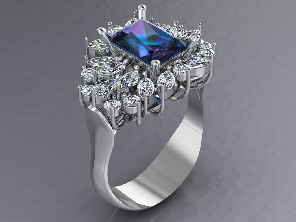 marquise diamond ring 01 3D print model_5