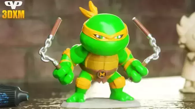 Michelangelo TMNT Chibi for 3D Printing STL