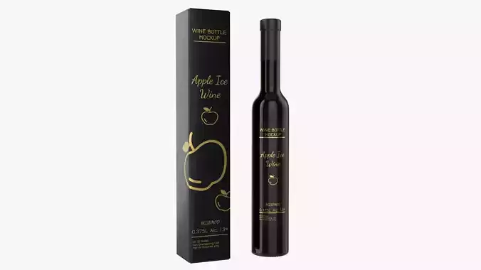Wine bottle mockup 17 cardboard box 3D model