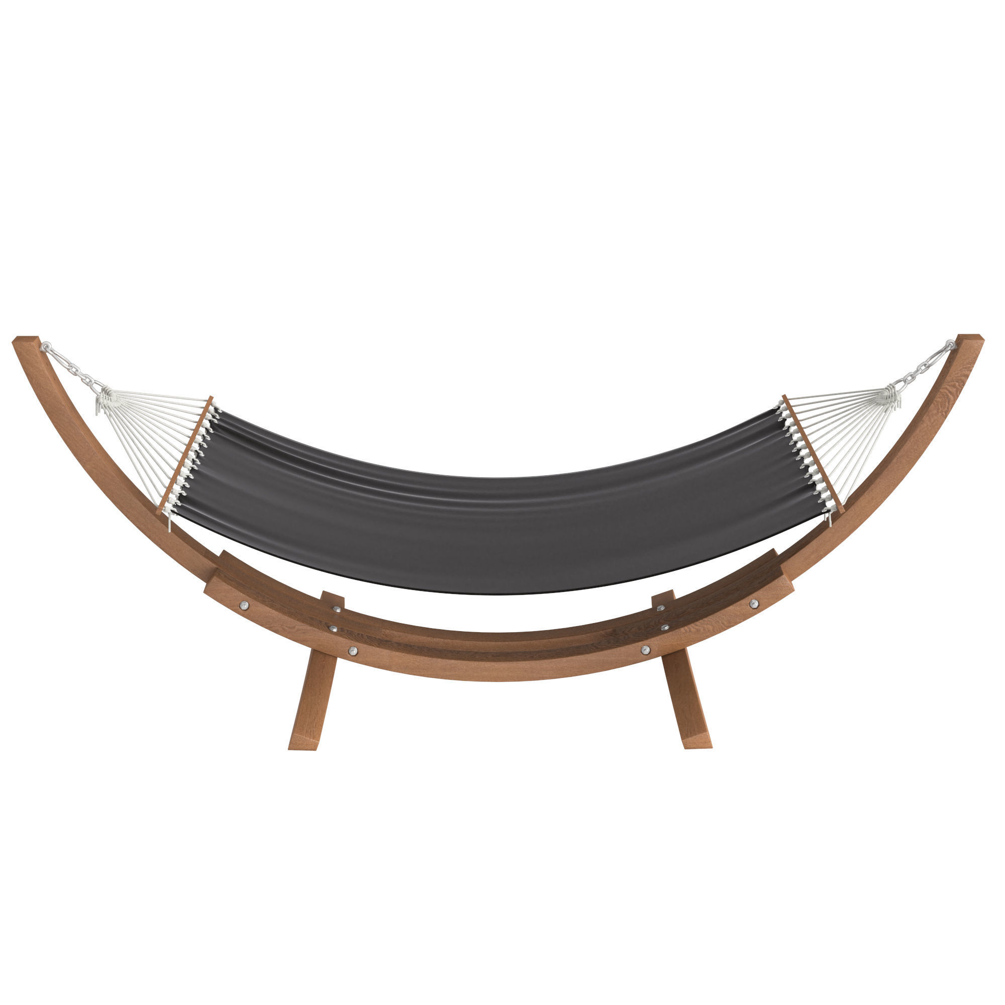 Hammock striped with stand 3D model_2