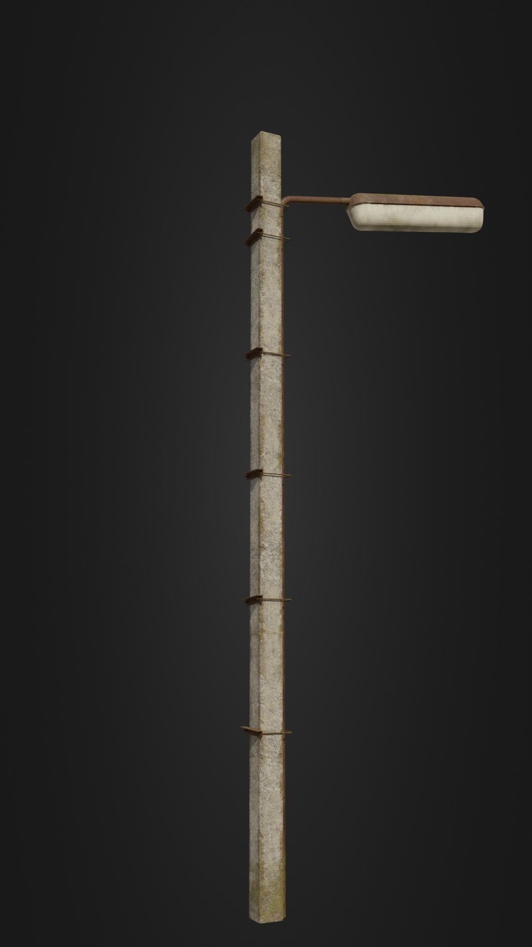 Old worn streetlight 09 Low-poly 3D model_12