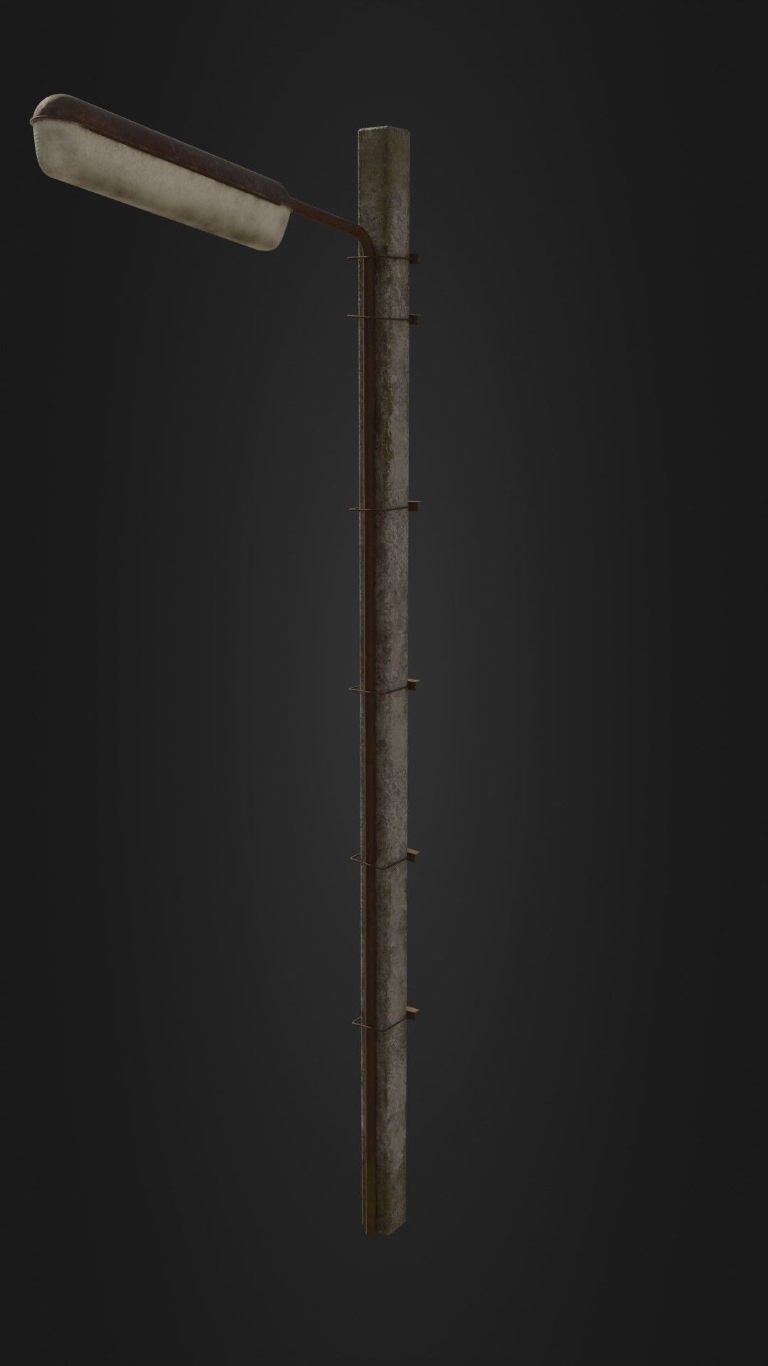 Old worn streetlight 09 Low-poly 3D model_35