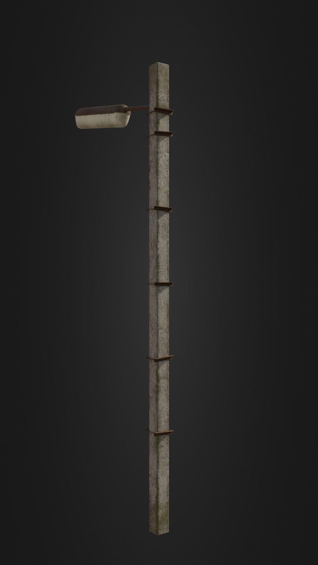 Old worn streetlight 09 Low-poly 3D model_23
