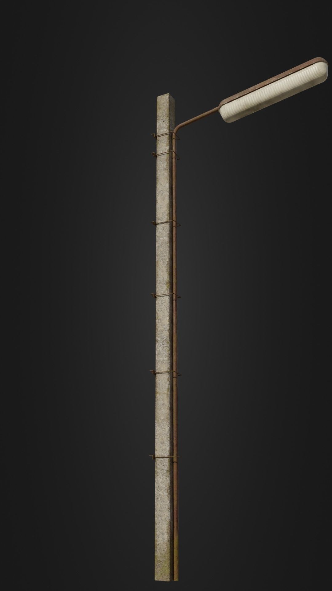 Old worn streetlight 09 Low-poly 3D model_6