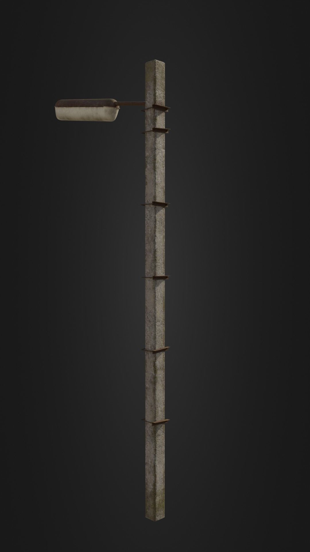 Old worn streetlight 09 Low-poly 3D model_24