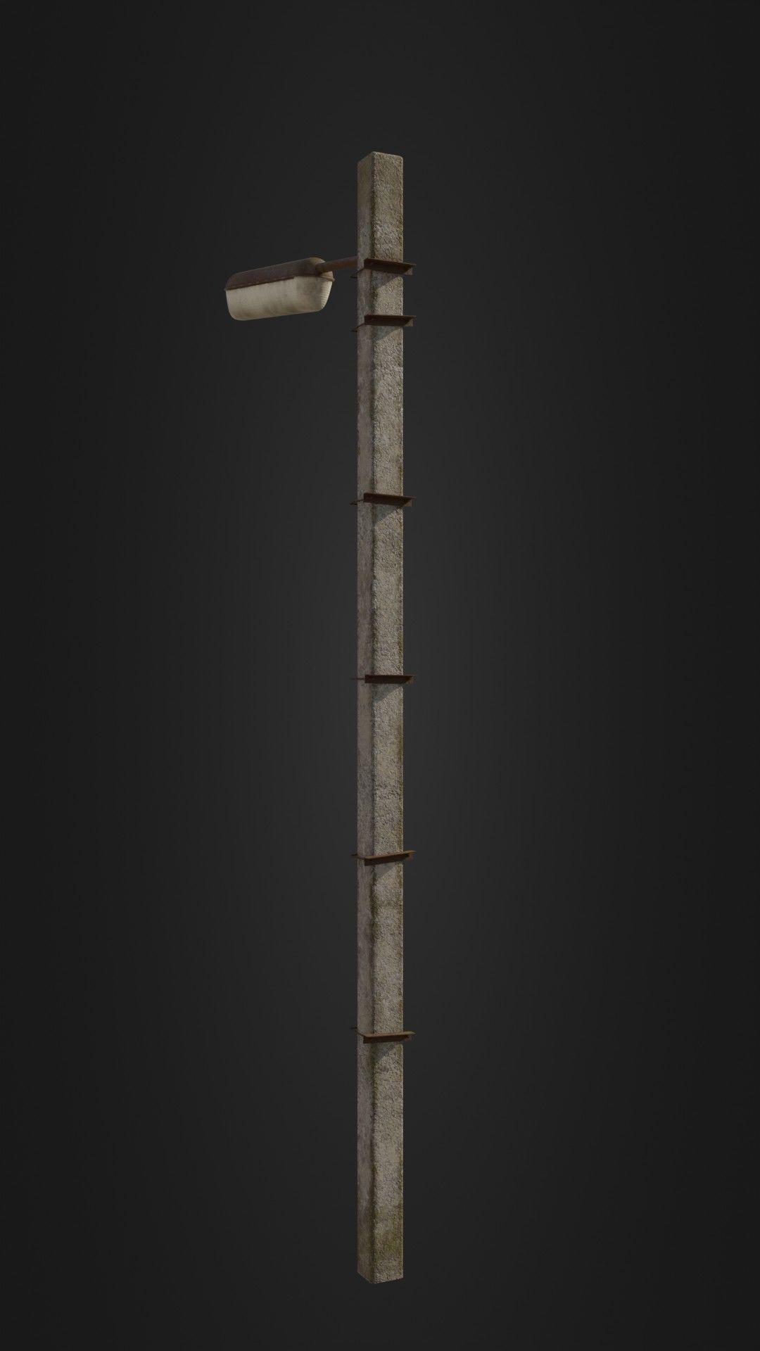 Old worn streetlight 09 Low-poly 3D model_22