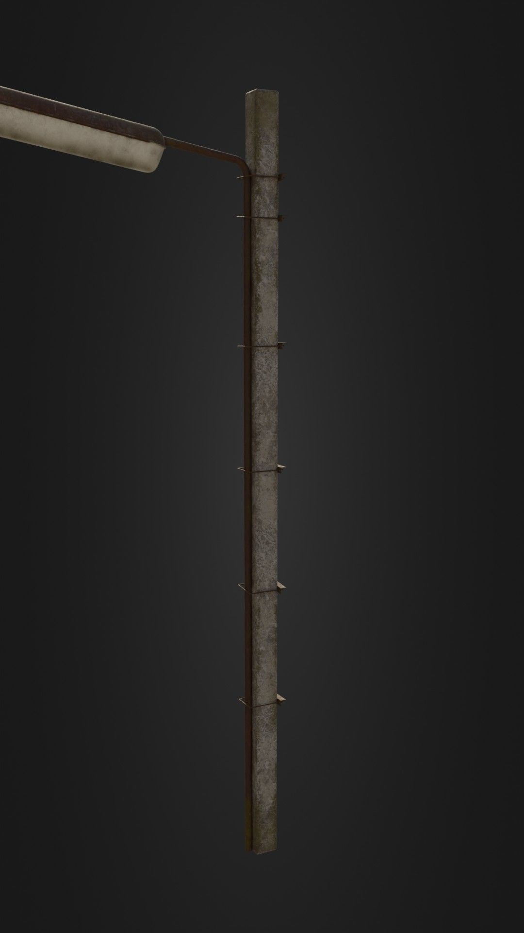Old worn streetlight 09 Low-poly 3D model_32