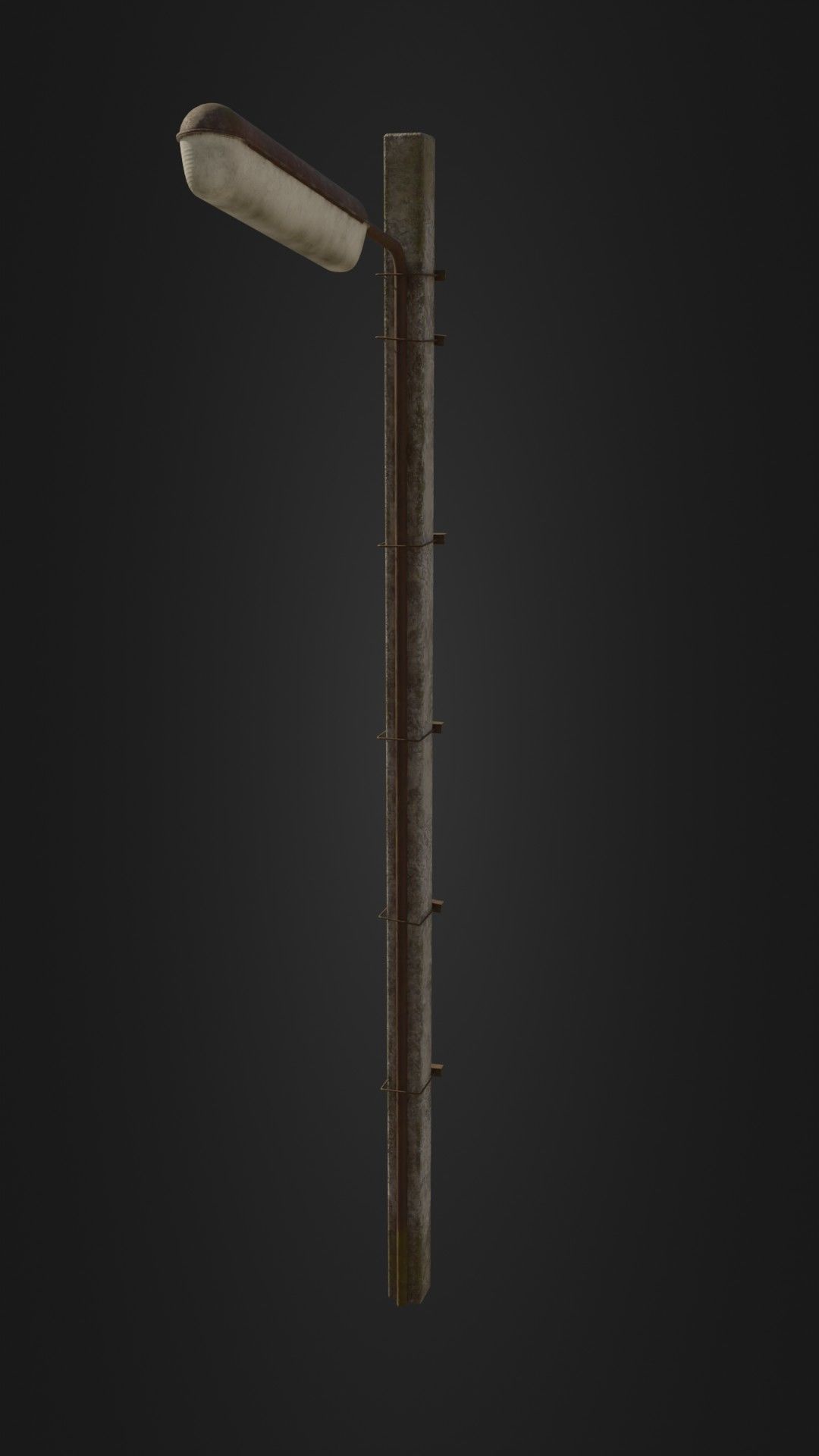 Old worn streetlight 09 Low-poly 3D model_37