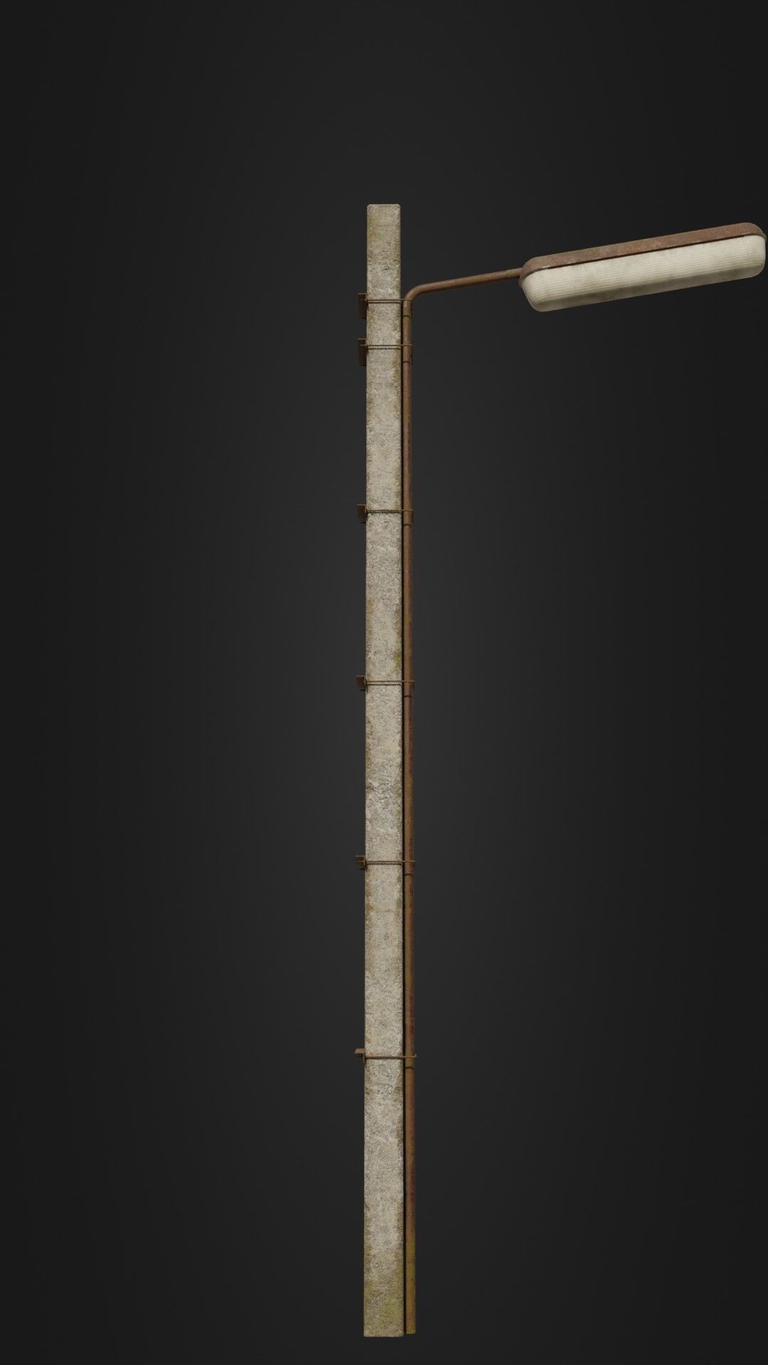 Old worn streetlight 09 Low-poly 3D model_9