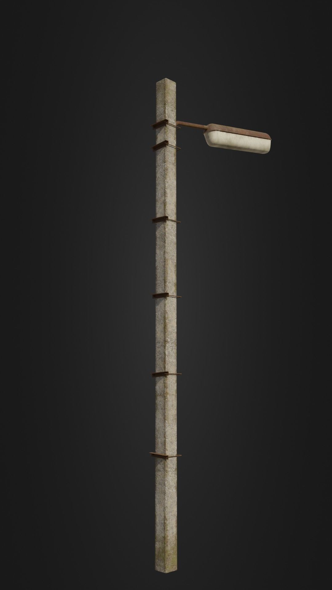 Old worn streetlight 09 Low-poly 3D model_14