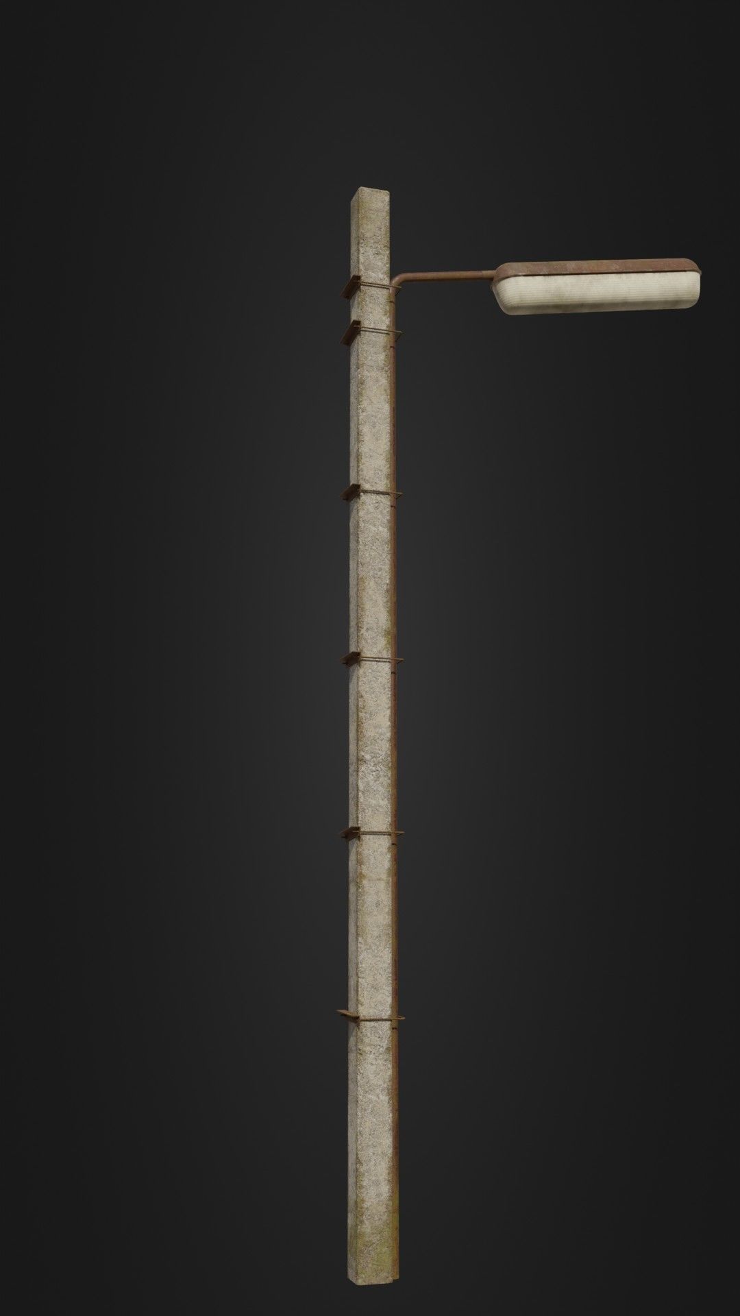 Old worn streetlight 09 Low-poly 3D model_11