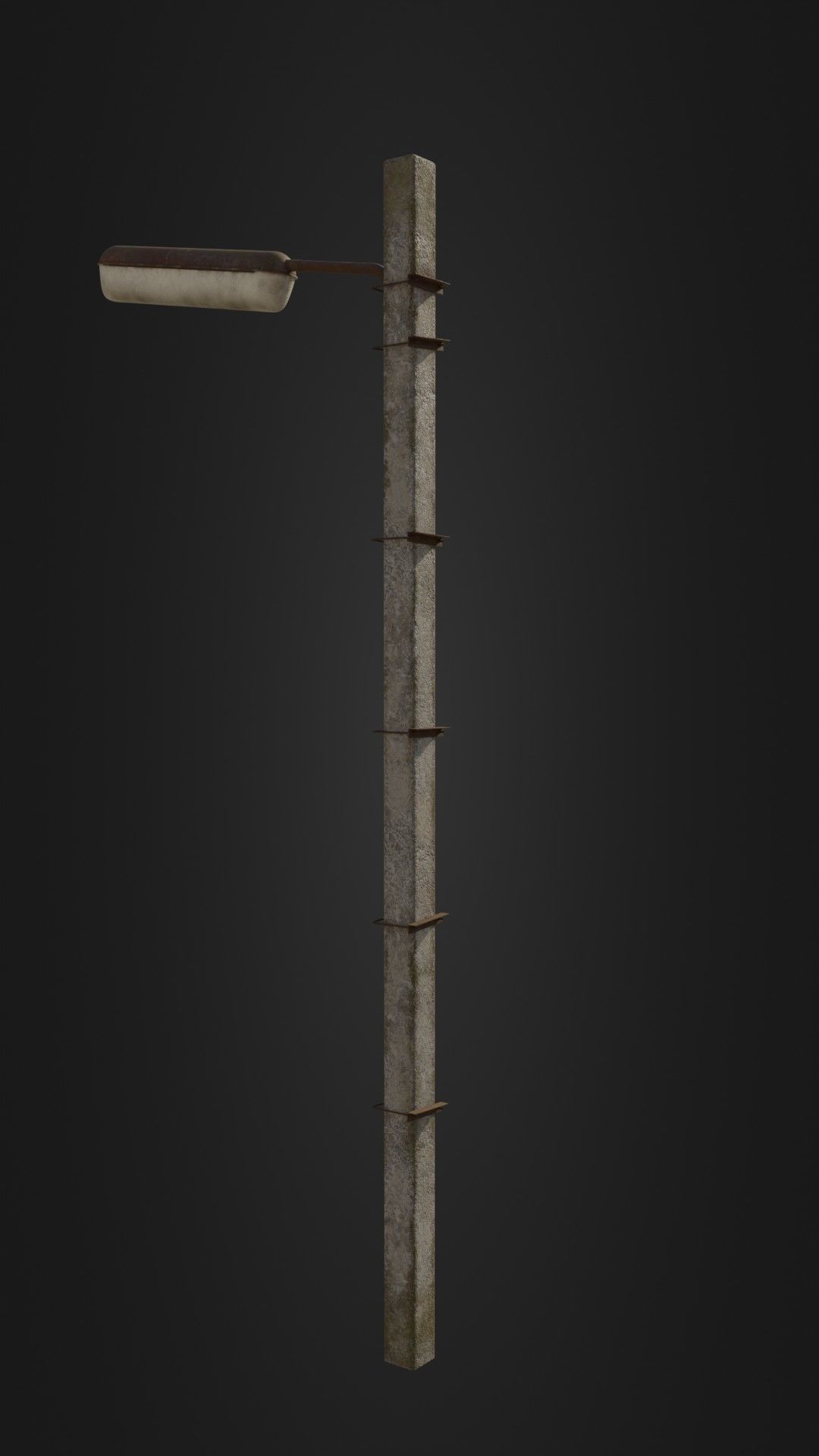 Old worn streetlight 09 Low-poly 3D model_25
