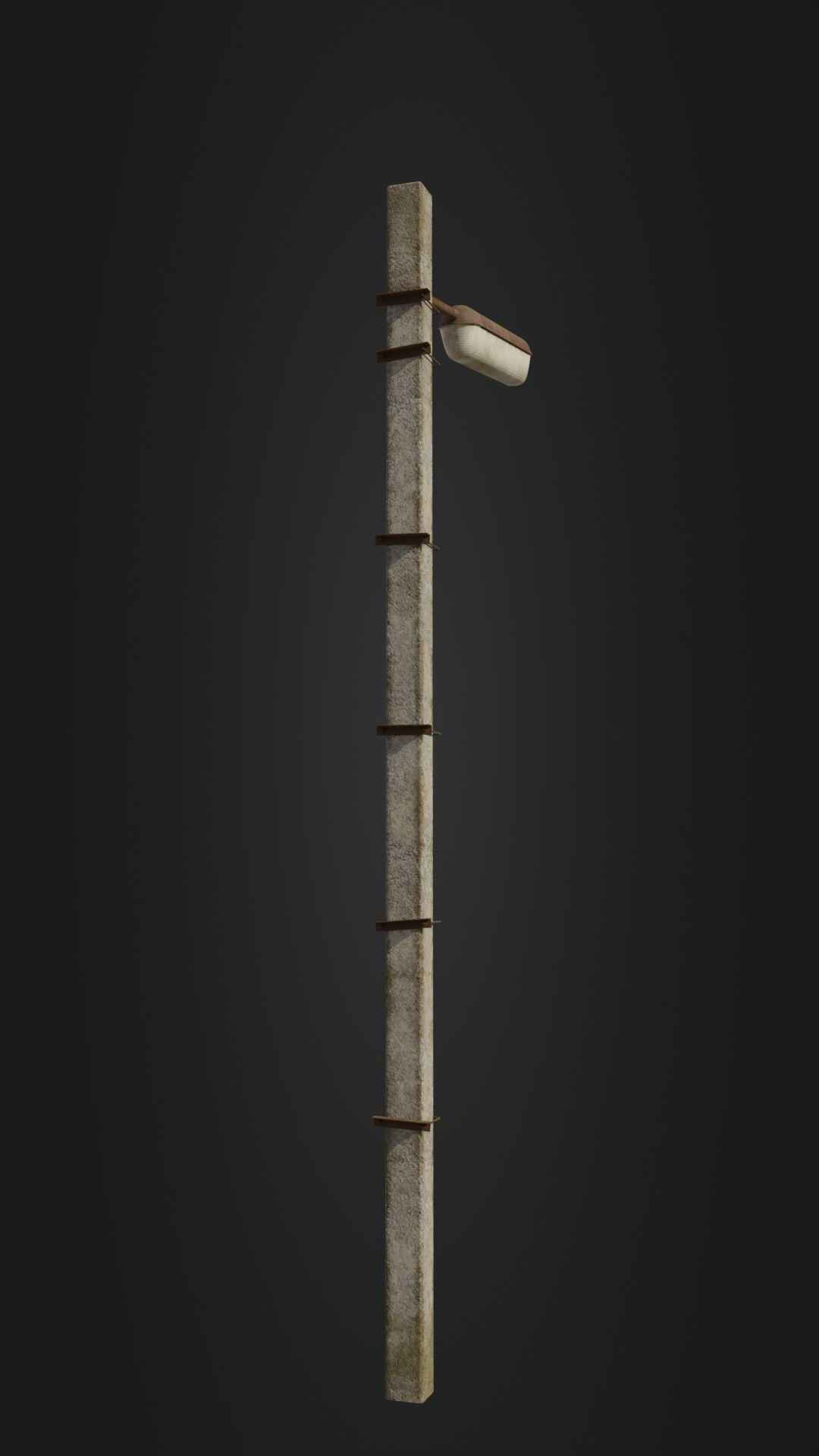 Old worn streetlight 09 Low-poly 3D model_17