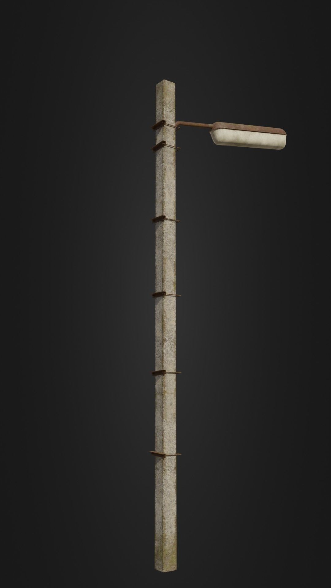 Old worn streetlight 09 Low-poly 3D model_13