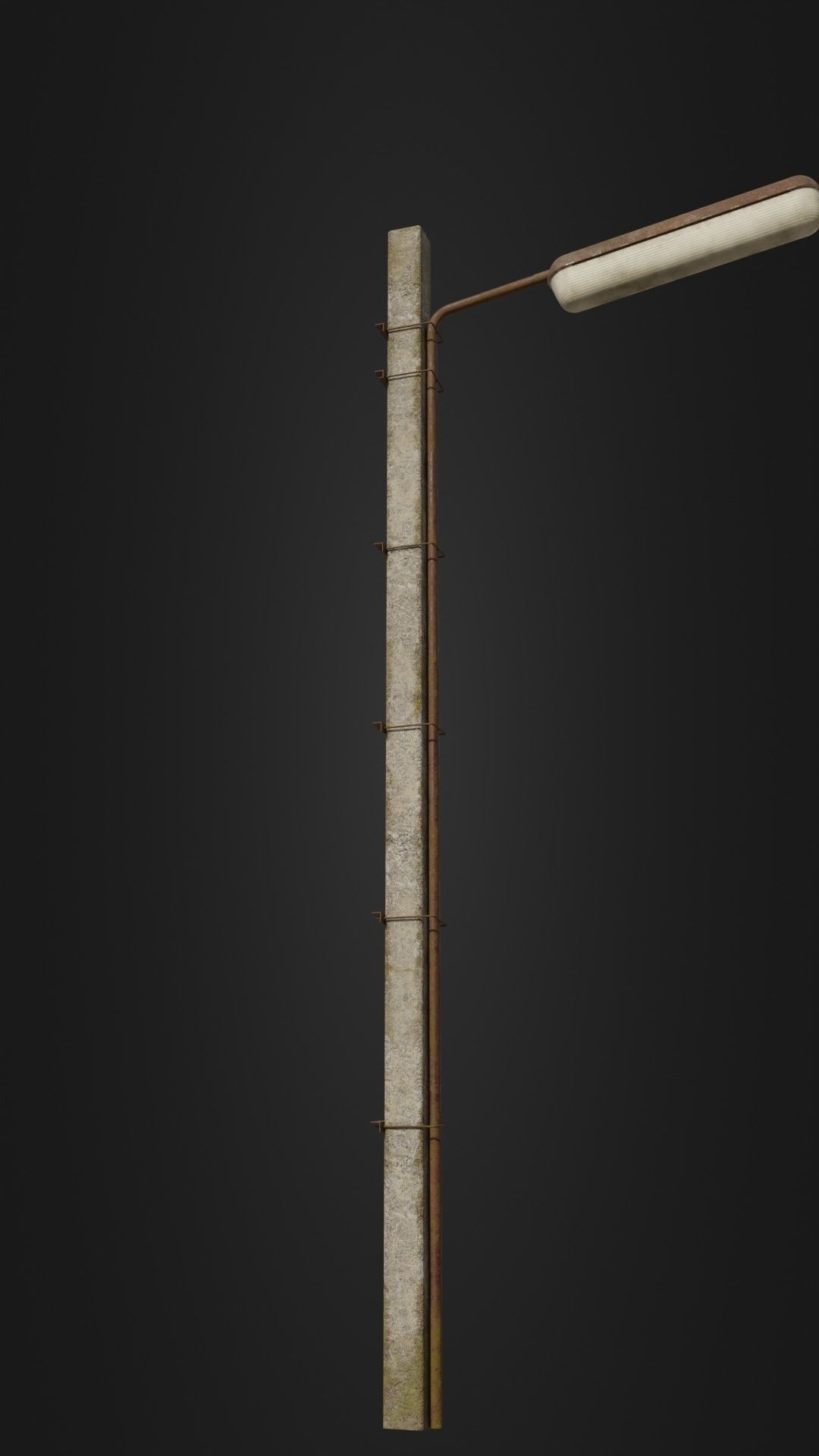 Old worn streetlight 09 Low-poly 3D model_7