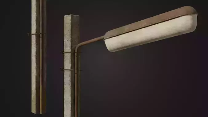 Old worn streetlight 09 Low-poly 3D model