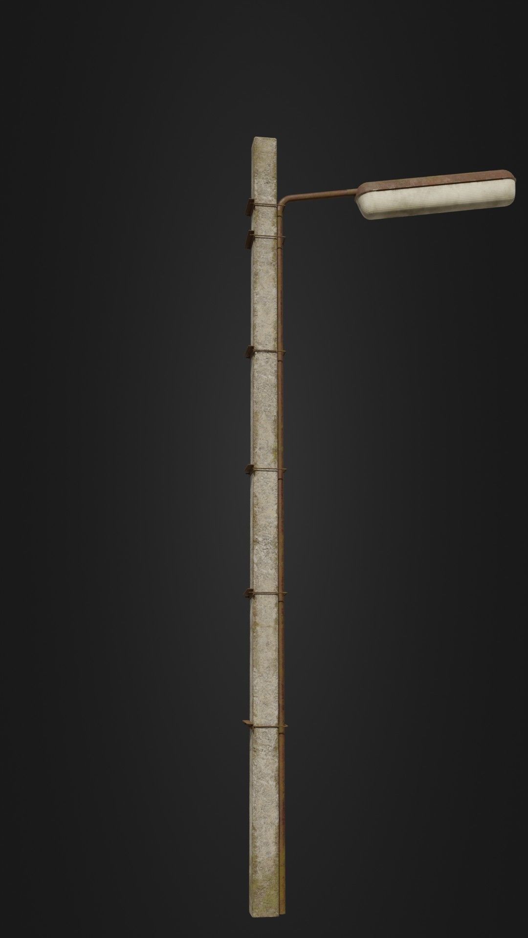 Old worn streetlight 09 Low-poly 3D model_10