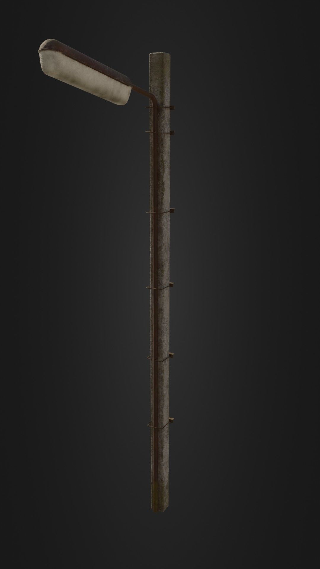 Old worn streetlight 09 Low-poly 3D model_36