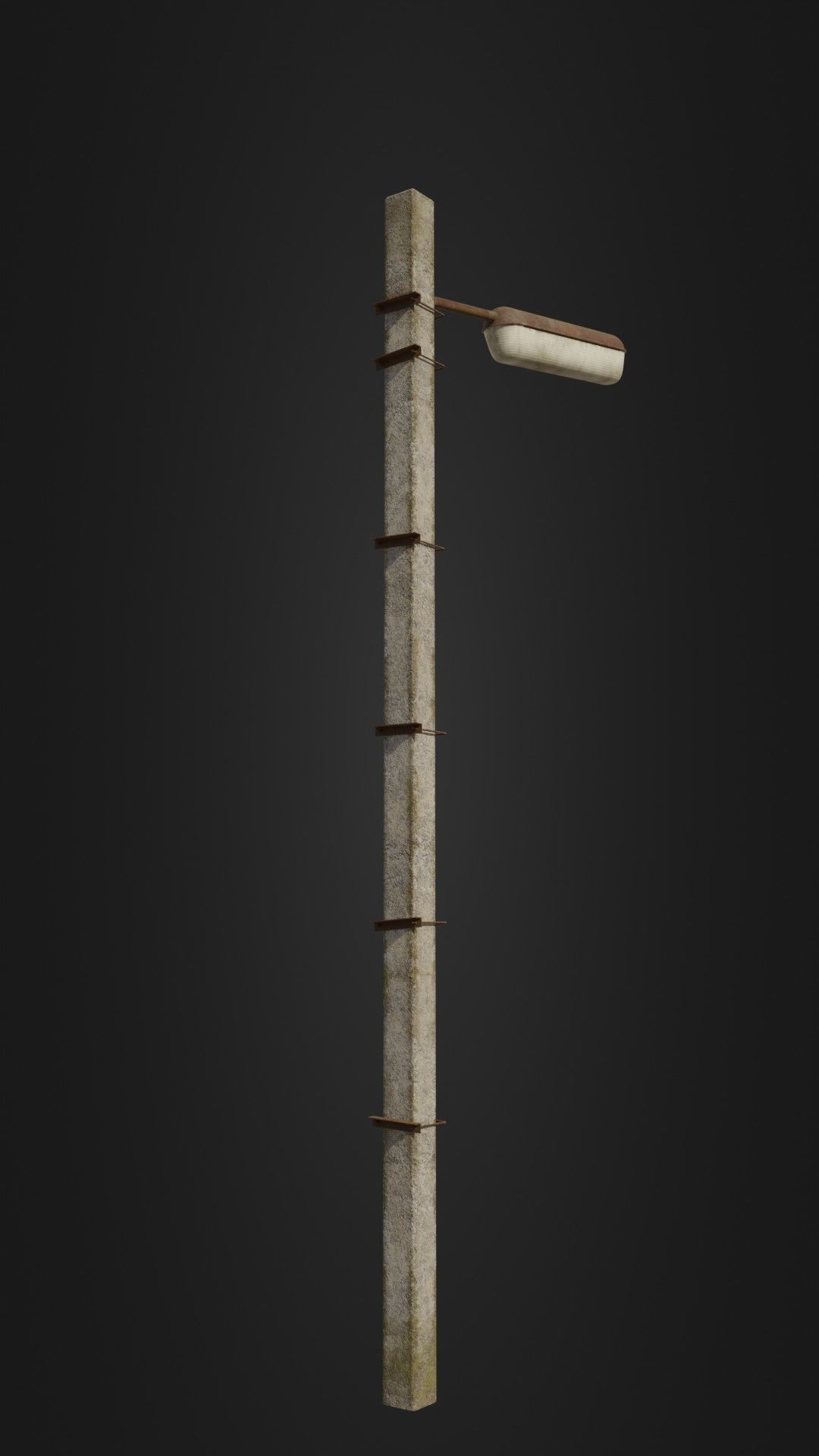 Old worn streetlight 09 Low-poly 3D model_15