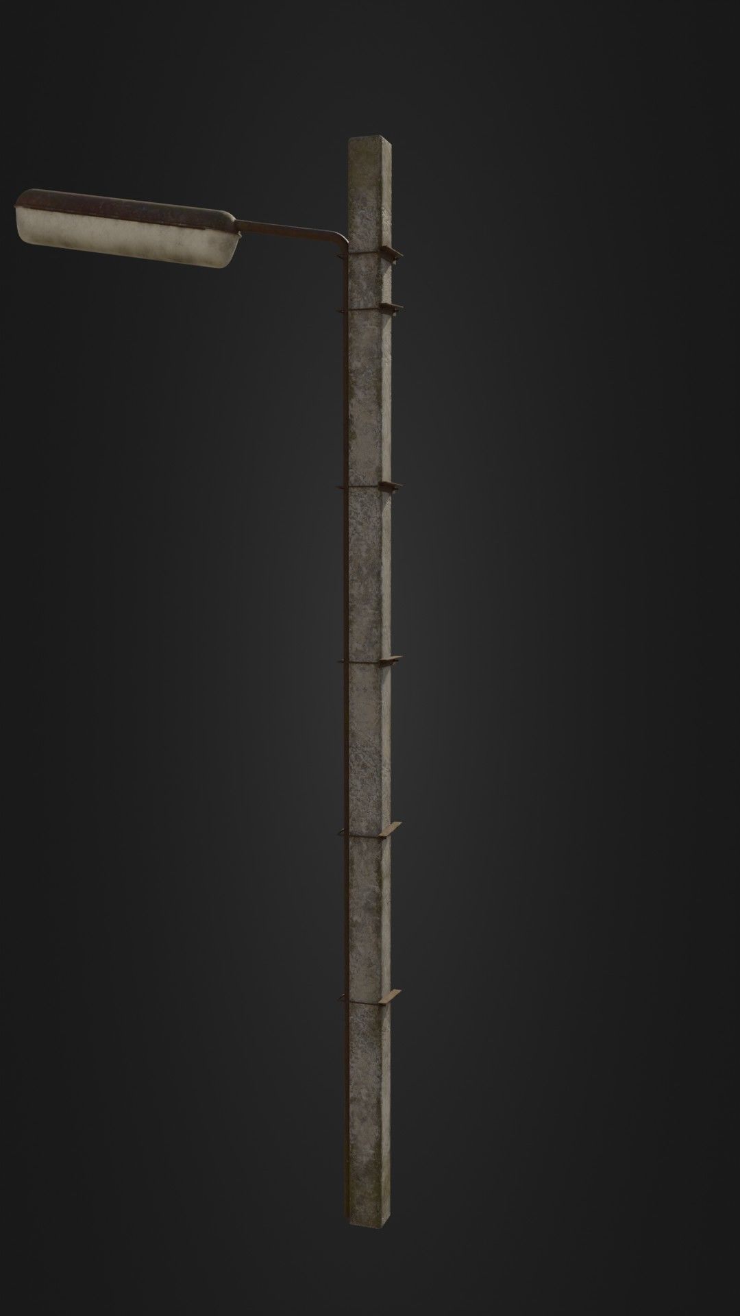 Old worn streetlight 09 Low-poly 3D model_27