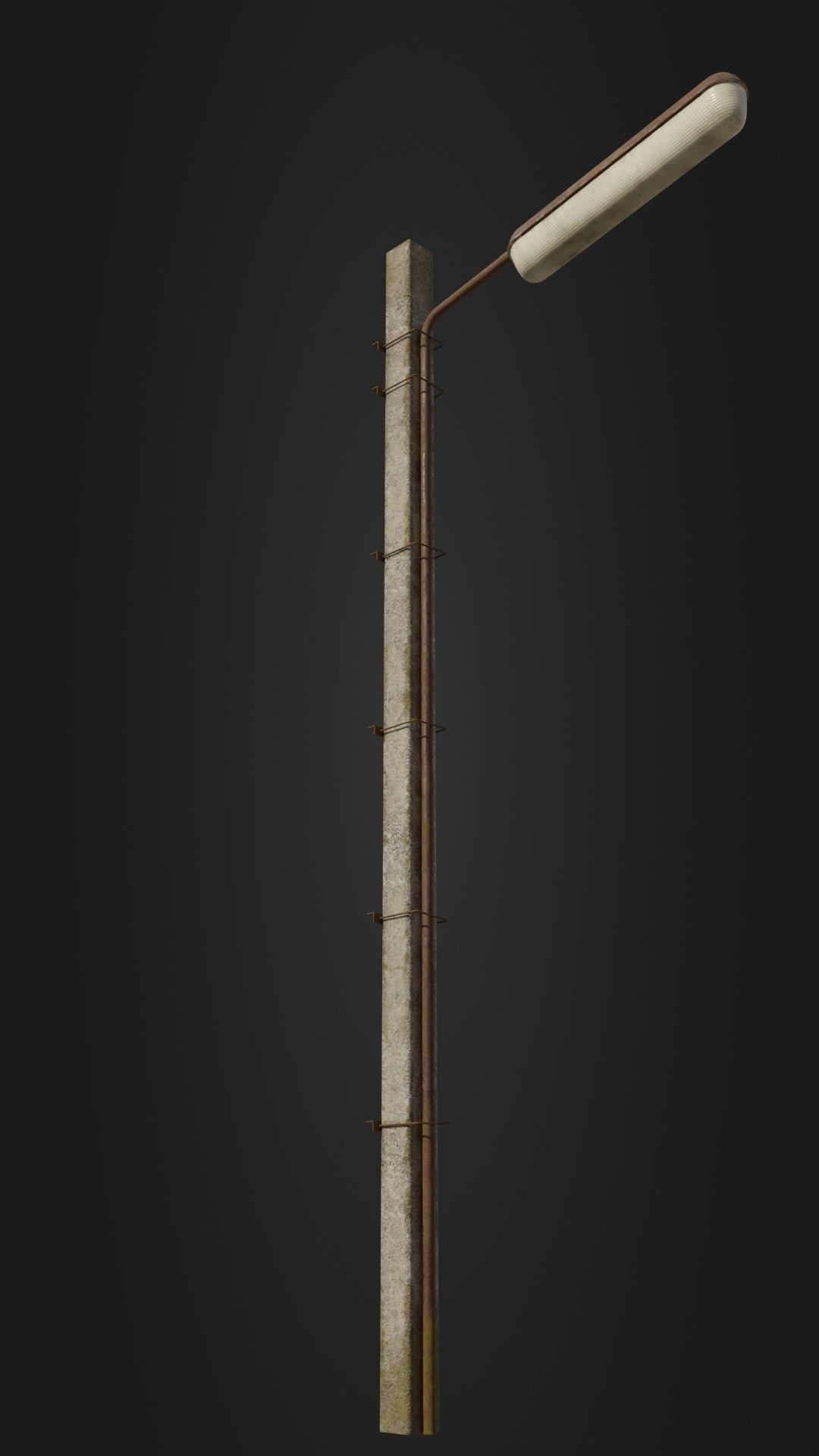 Old worn streetlight 09 Low-poly 3D model_4