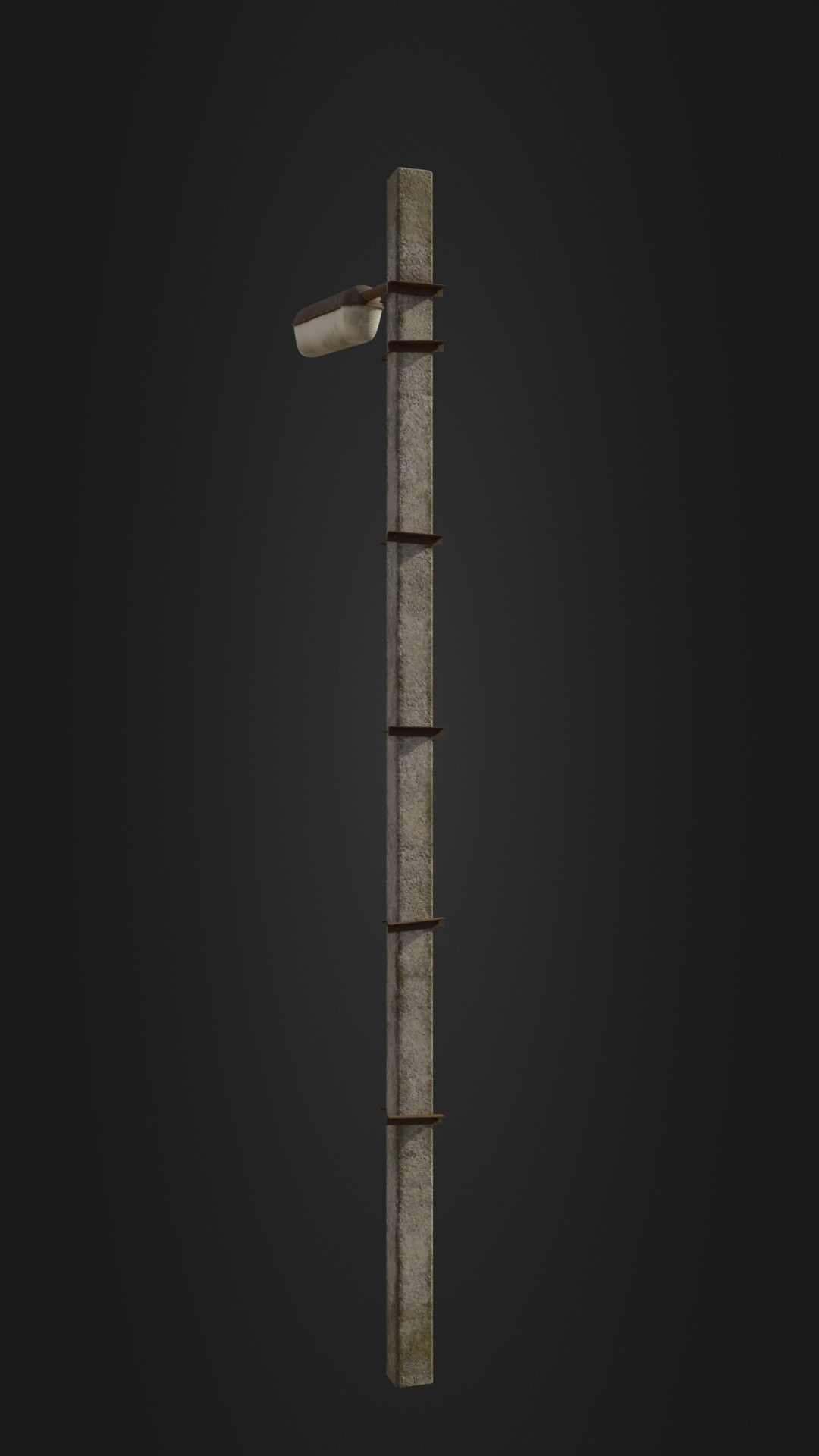 Old worn streetlight 09 Low-poly 3D model_21