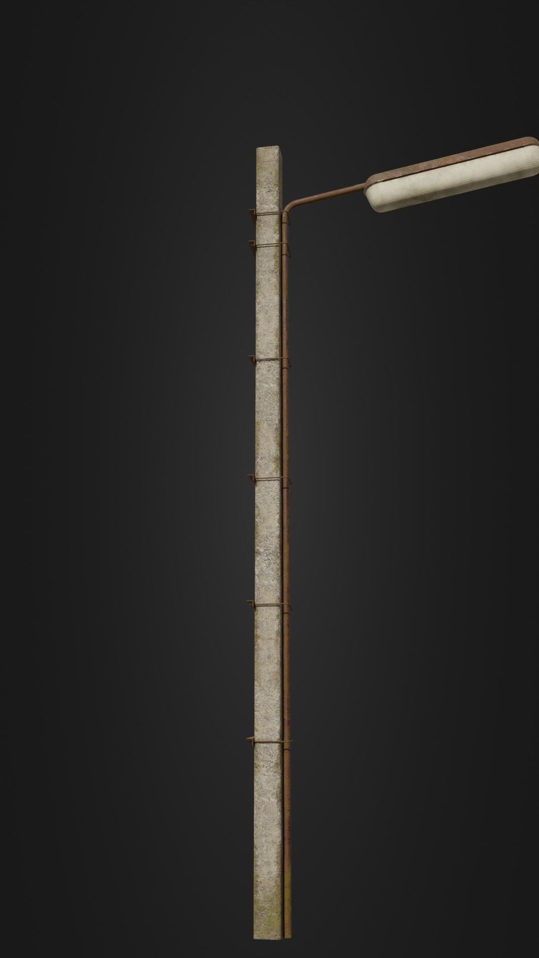 Old worn streetlight 09 Low-poly 3D model_8