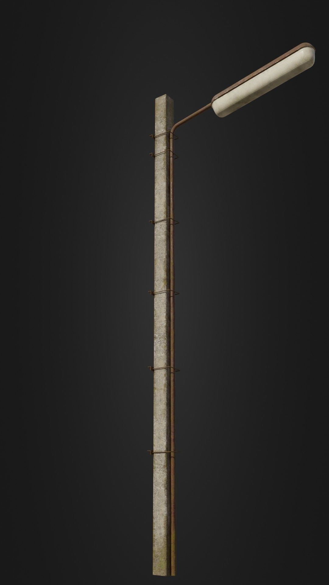 Old worn streetlight 09 Low-poly 3D model_5
