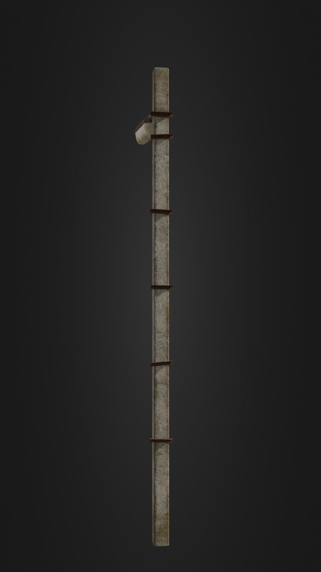 Old worn streetlight 09 Low-poly 3D model_20