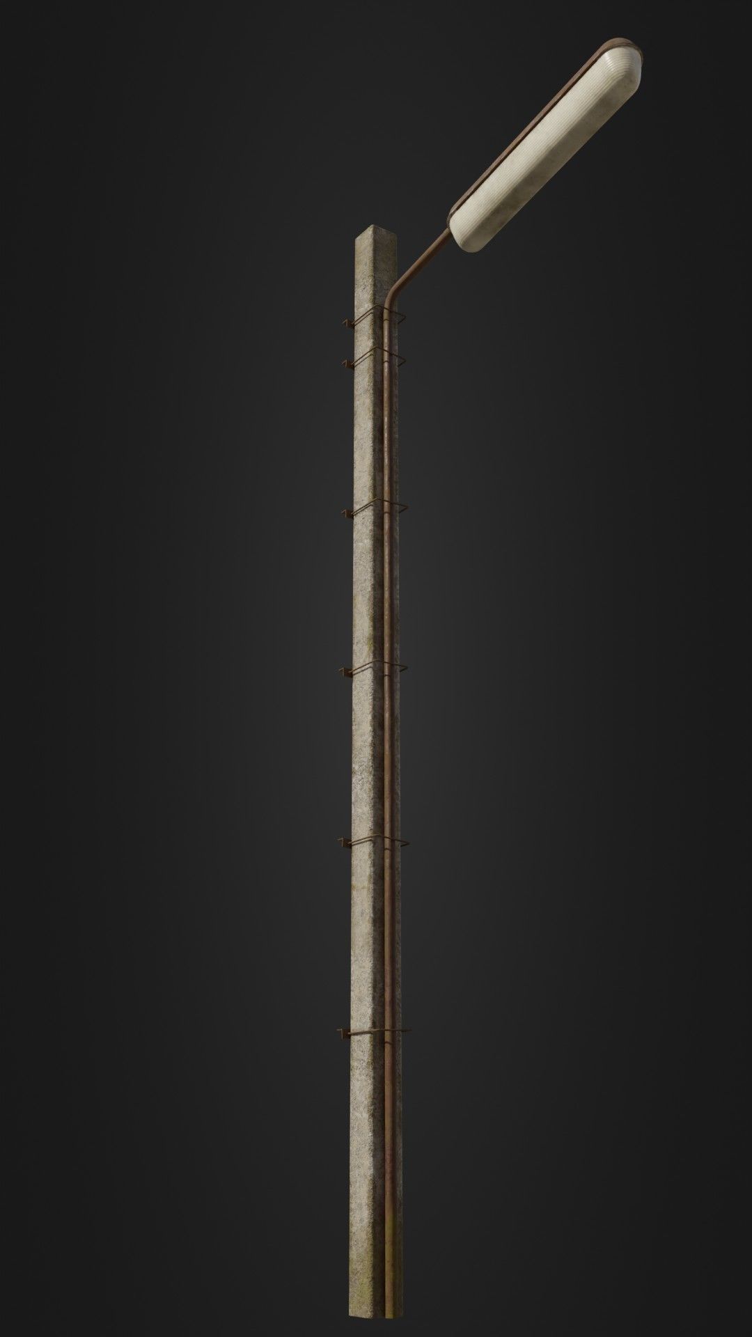 Old worn streetlight 09 Low-poly 3D model_3