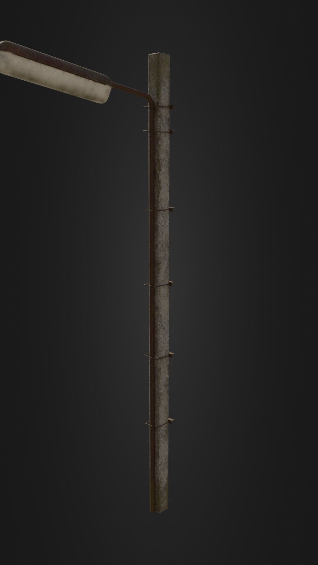Old worn streetlight 09 Low-poly 3D model_34