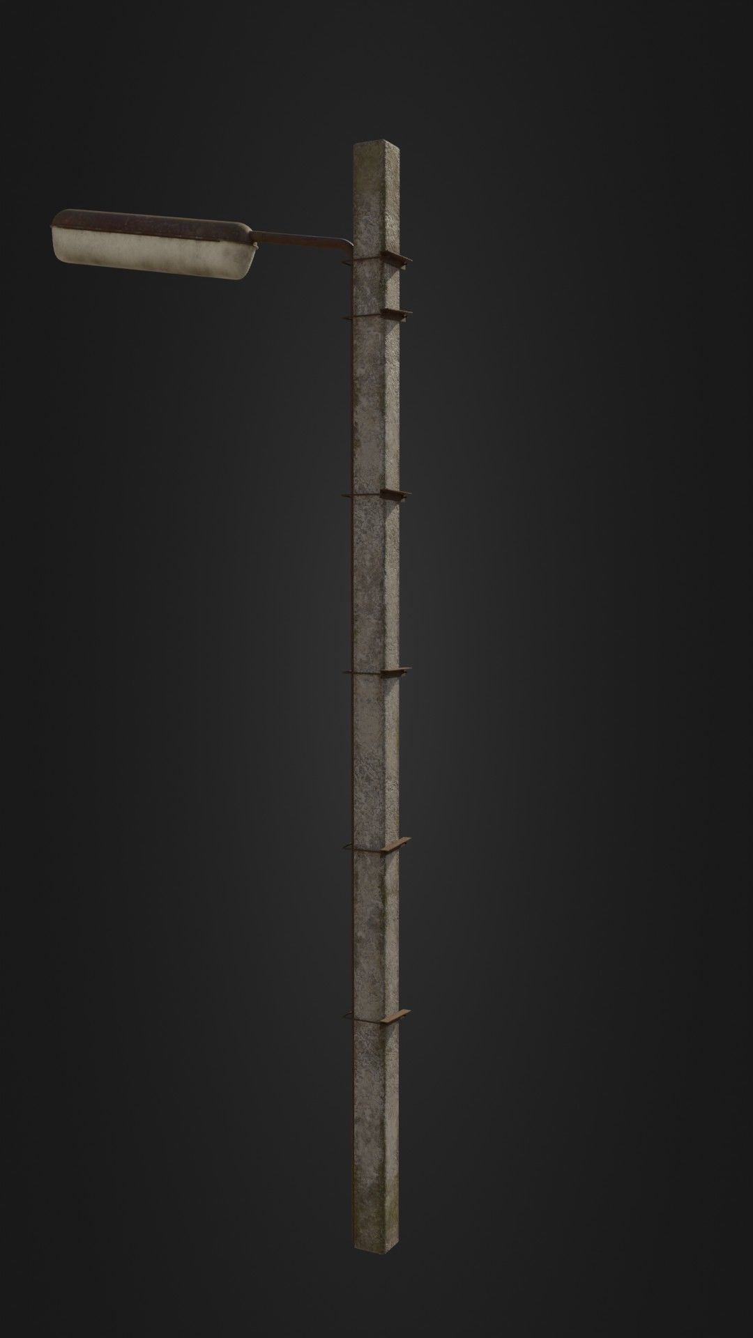 Old worn streetlight 09 Low-poly 3D model_26