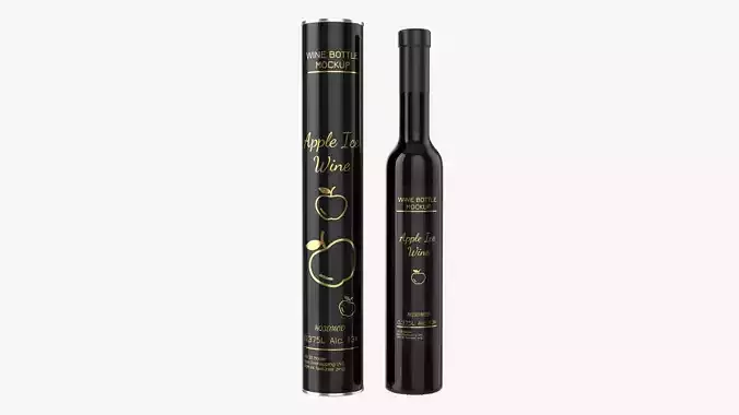 Wine bottle mockup 17 metal tube