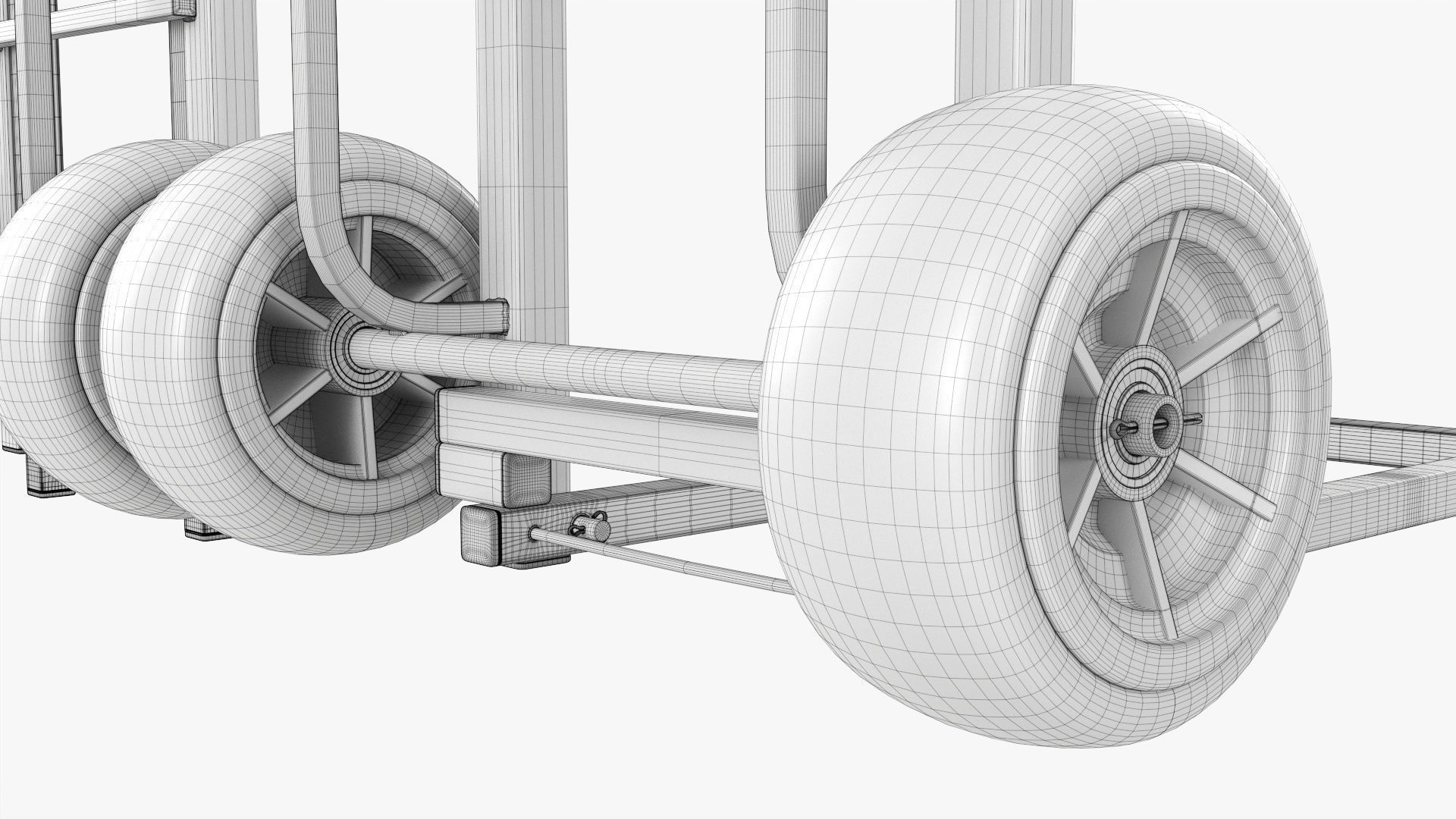 Transporting cart foldable 3D model_8
