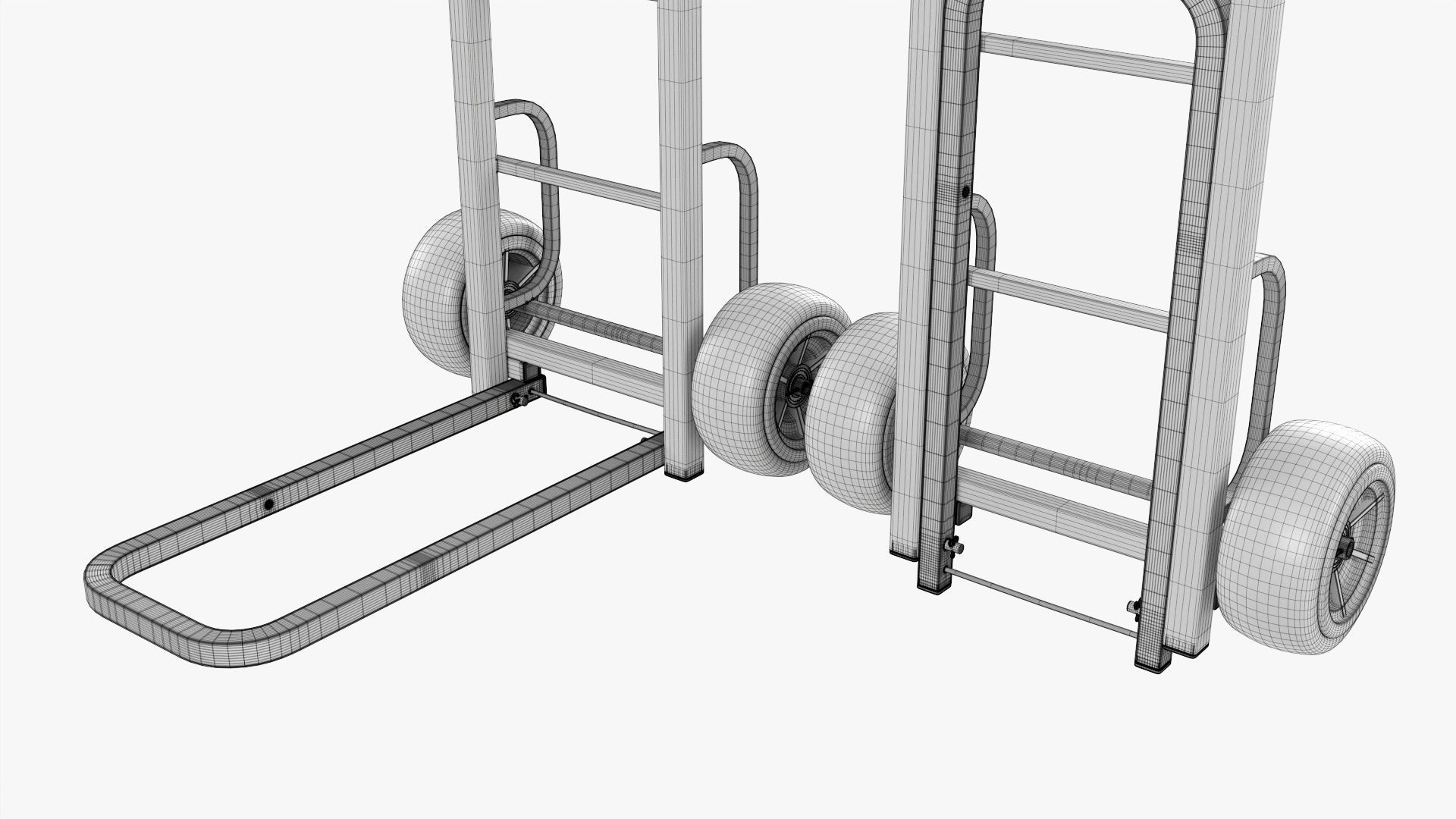 Transporting cart foldable 3D model_7