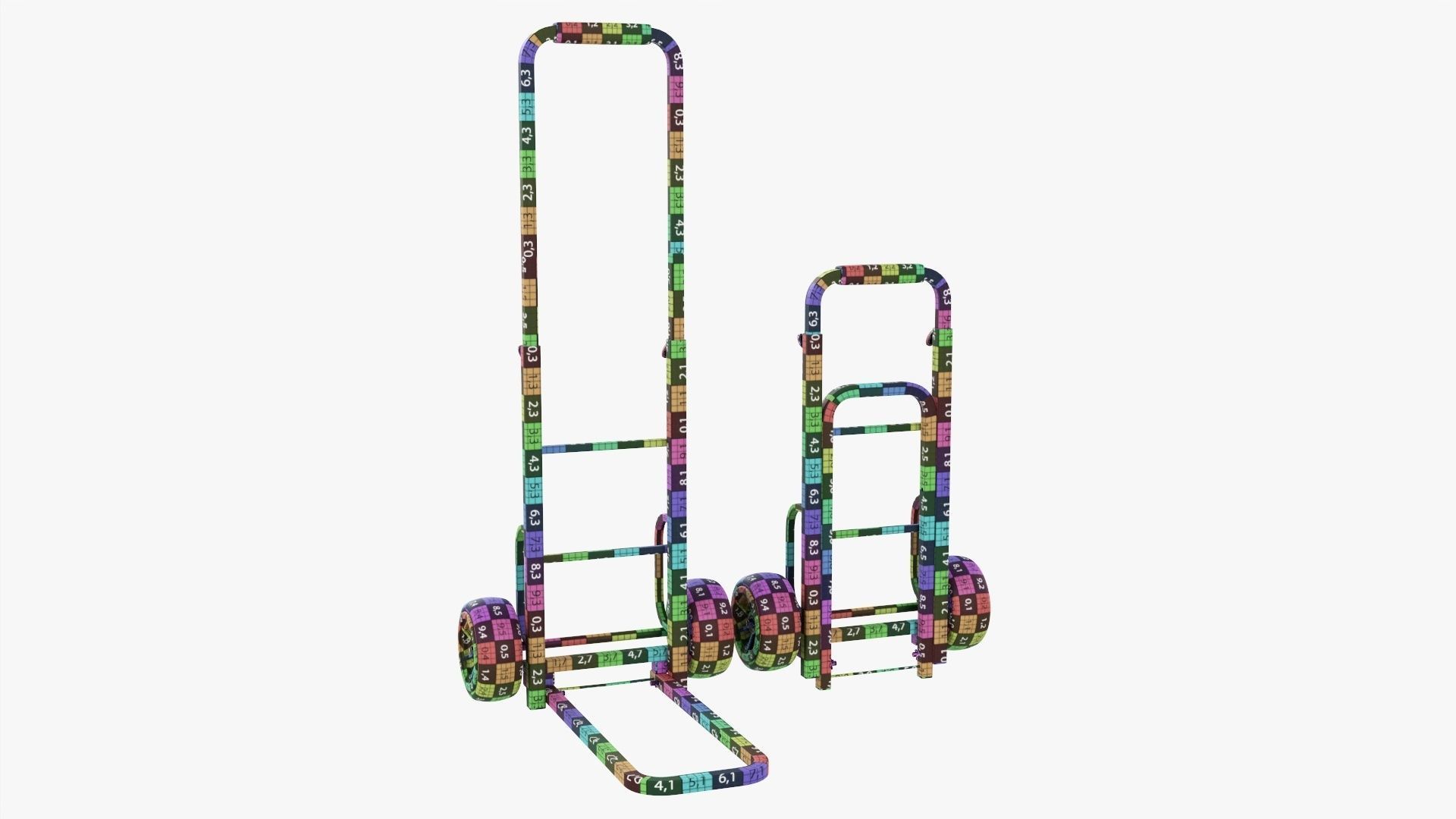 Transporting cart foldable 3D model_10